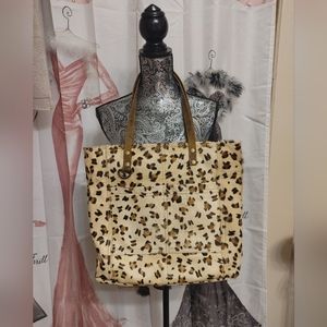 Myra Bag Beachy Bagl Black Brown Beige Leather Calf Hair Tote